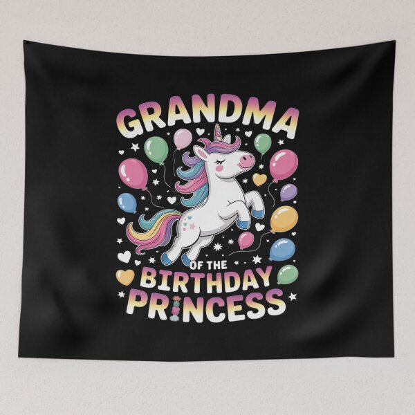 Item preview, Grandma of the Birthday Princess Girl Flossing Unicorn Nana designed and sold by HuValverdeArt.
