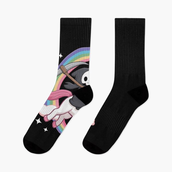 Item preview, Grim Reaper Riding Unicorn Rainbow designed and sold by HuValverdeArt.
