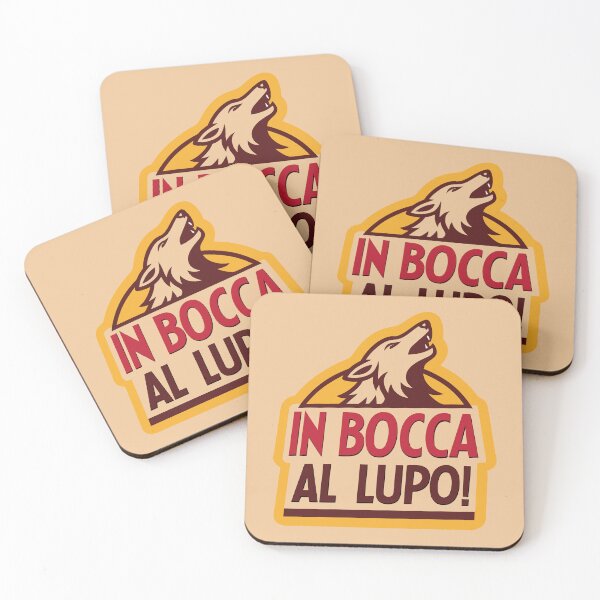 Item preview, In Bocca al Lupo Wolf Italian Saying Sticker designed and sold by kacperartdesign.