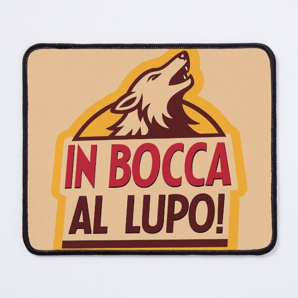Item preview, In Bocca al Lupo Wolf Italian Saying Sticker designed and sold by kacperartdesign.
