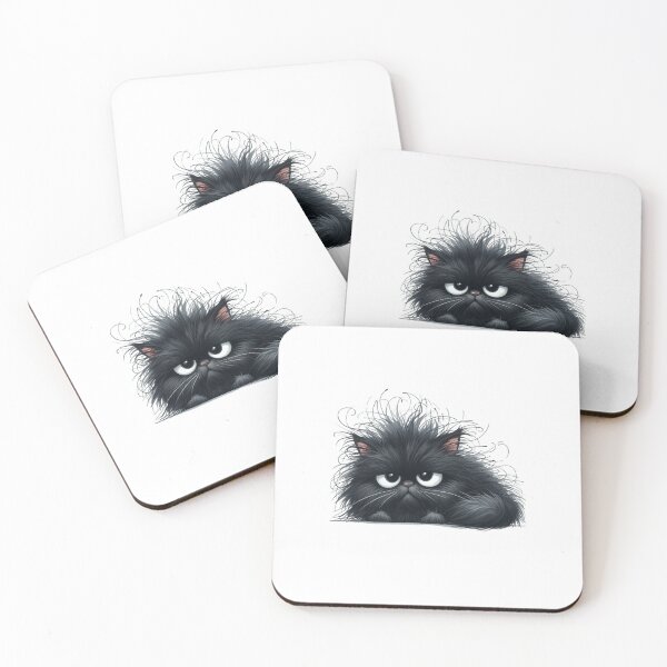 Item preview, Grumpy Black Cat 12 designed and sold by Purranova.
