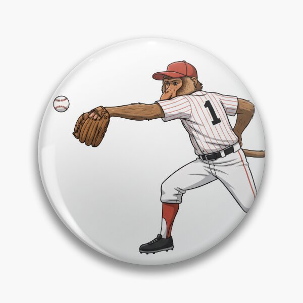 Item preview, Proboscis Power: Baseball Monkey Player Collection - Pitcher, Catcher, Batter & Fielder Art designed and sold by Wild-way Art.