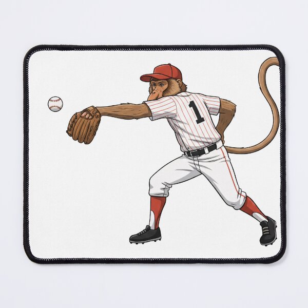 Item preview, Proboscis Power: Baseball Monkey Player Collection - Pitcher, Catcher, Batter & Fielder Art designed and sold by Wild-way Art.