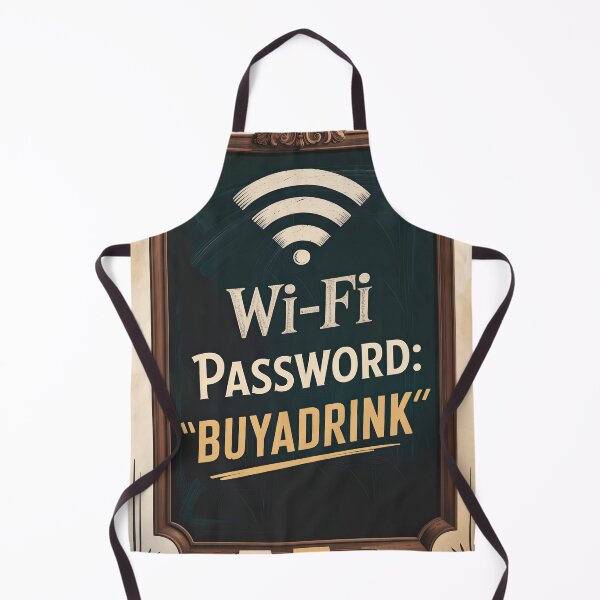 Item preview, "Pub Wi-Fi Password: ‘BuyADrink’" – Vintage 1950s Chalkboard Poster designed and sold by Cozy-Old-Pub.