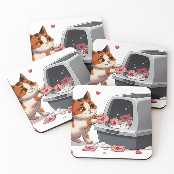 Item preview, Litter Love Letters, When romance meets reality. Funny cat art, meme-style Valentine, comedy illustrations designed and sold by meesub.