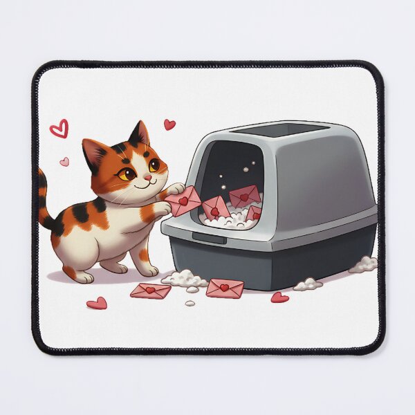 Item preview, Litter Love Letters, When romance meets reality. Funny cat art, meme-style Valentine, comedy illustrations designed and sold by meesub.