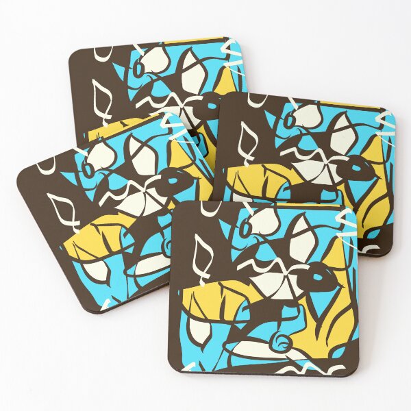 Item preview, Turquoise and Yellow Abstract with Black Accents  designed and sold by Jessielee72.