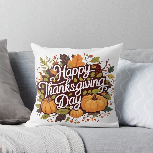 Item preview, Happy Thanksgiving Pumpkins, Pine Cones and Cranberries Design designed and sold by MakersFolly.
