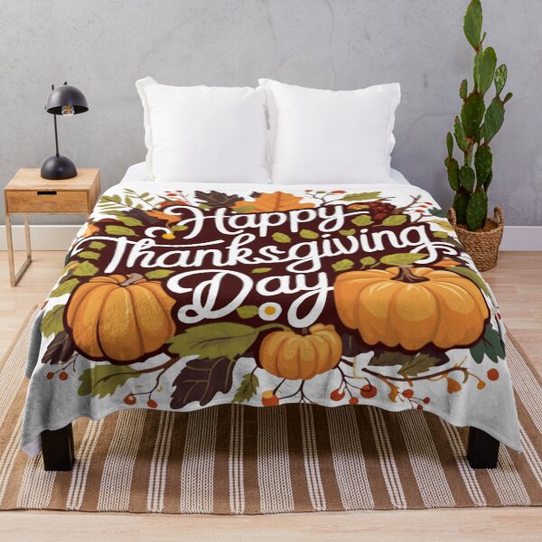Item preview, Happy Thanksgiving Pumpkins, Pine Cones and Cranberries Design designed and sold by MakersFolly.