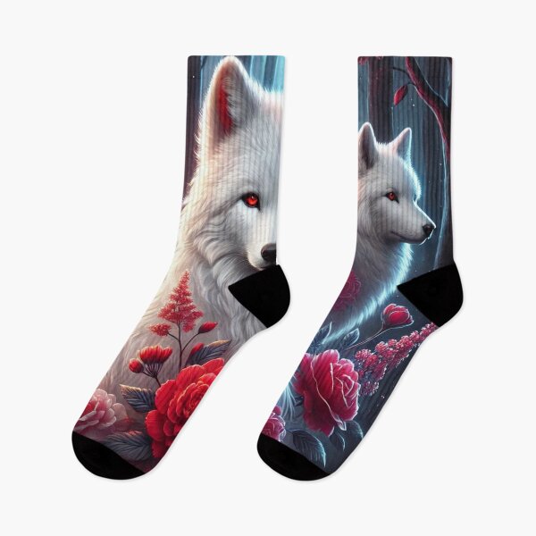 Item preview, White Wolves and Scarlet Roses – Guardians of the Moon designed and sold by Tommandjerry.