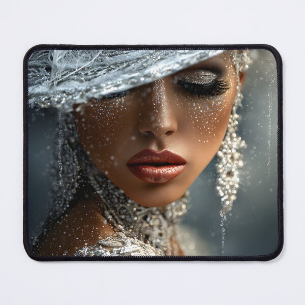 Item preview, Elegant Woman in Stunning Silver-Embellished Outfit designed and sold by Artessie.