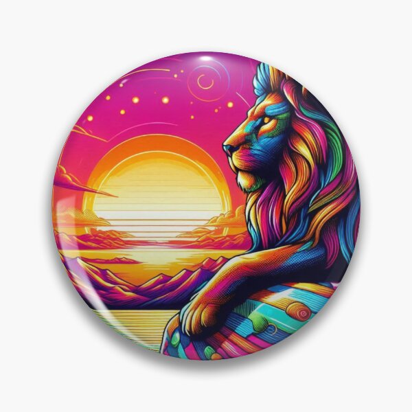 Item preview, "Cosmic Lion at Sunset – Surreal Planetary Majesty" designed and sold by Dogandesighn.