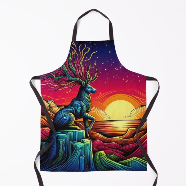 Item preview, "Celestial Deer at Sunset – Surreal Psychedelic Landscape" designed and sold by Dogandesighn.
