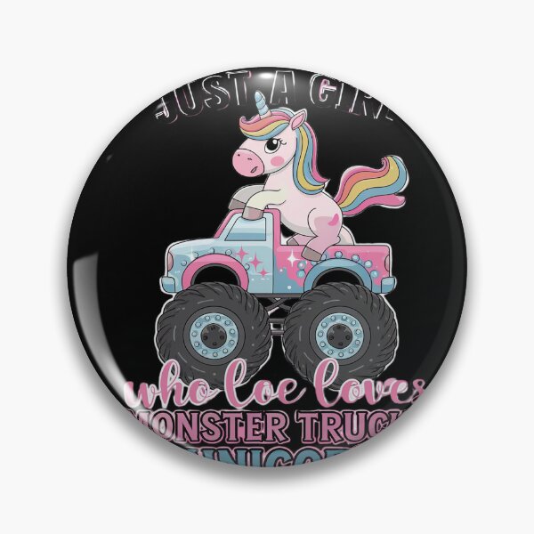 Item preview, Just a Girl Who Loves Monster Trucks and Unicorns designed and sold by HuValverdeArt.