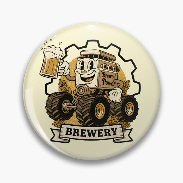 Item preview, Brewed Power Brewery – Funny Beer Lover Monster Truck Retro designed and sold by Imaginationbeyond.