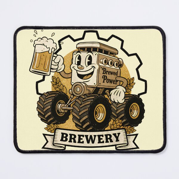 Item preview, Brewed Power Brewery – Funny Beer Lover Monster Truck Retro designed and sold by Imaginationbeyond.