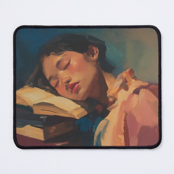 Item preview, Girl Sleeping on Books - Dreamy Vibes designed and sold by trajeado14.