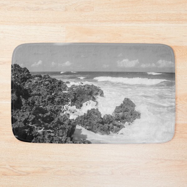 Item preview, turbulent waves crashing against the rocks on the beach designed and sold by felipequeiroz.