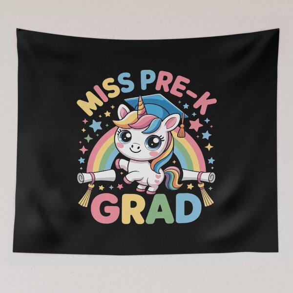 Item preview, Kids Miss Pre-K Grad Graduation Cute Unicorn Rainbow Girls designed and sold by GGrizeldaRivas.