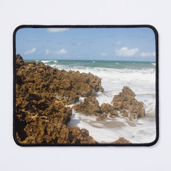 Item preview, turbulent waves crashing against the rocks on the beach 2 designed and sold by felipequeiroz.