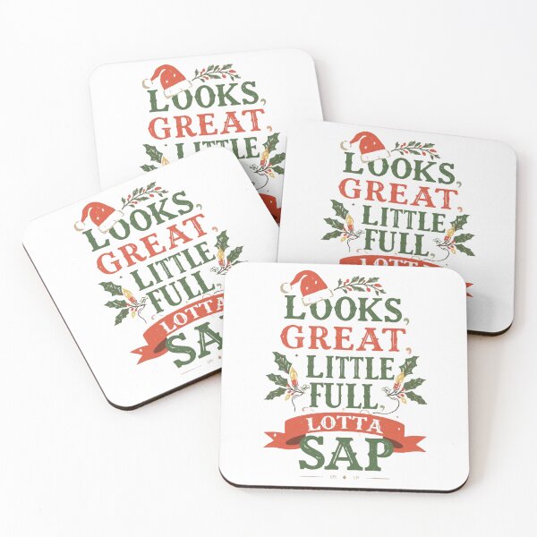 Item preview, Looks Great, Little Full, Lotta Sap – Funny Christmas Quote Retro Design designed and sold by phiawdesign9.