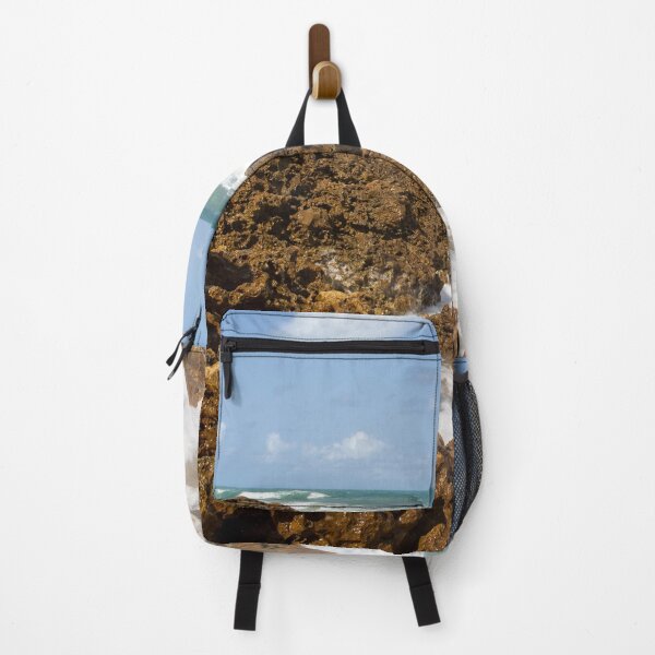 Item preview, turbulent waves crashing against the rocks on the beach 2 designed and sold by felipequeiroz.