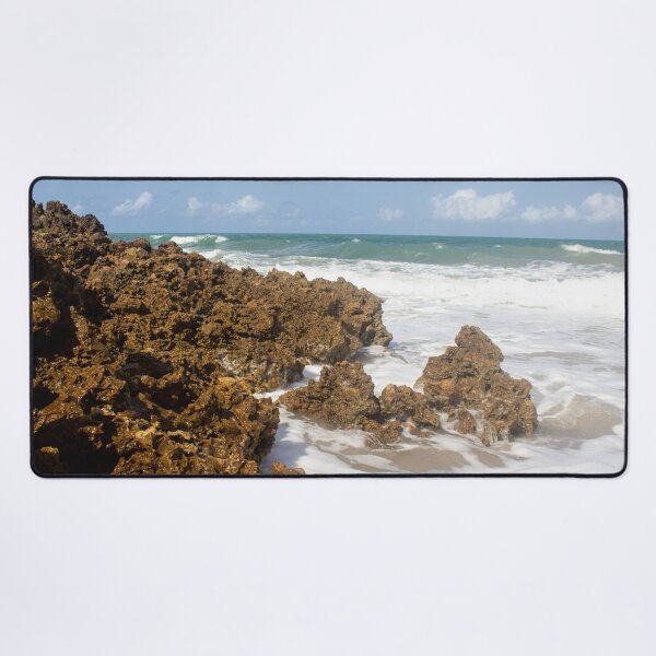 Item preview, turbulent waves crashing against the rocks on the beach 2 designed and sold by felipequeiroz.