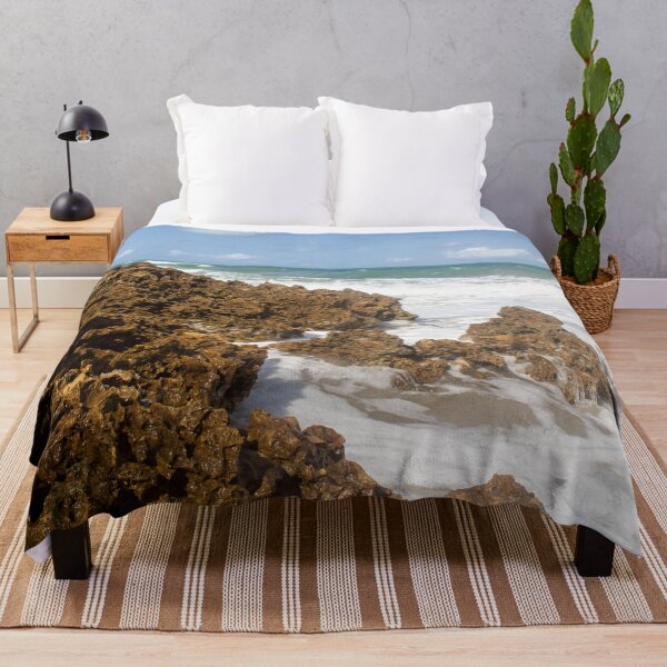 Item preview, turbulent waves crashing against the rocks on the beach 2 designed and sold by felipequeiroz.