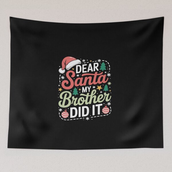 Item preview, vDear Santa My Brother Did It sibling christmas pajamas designed and sold by EllinoKlemo.
