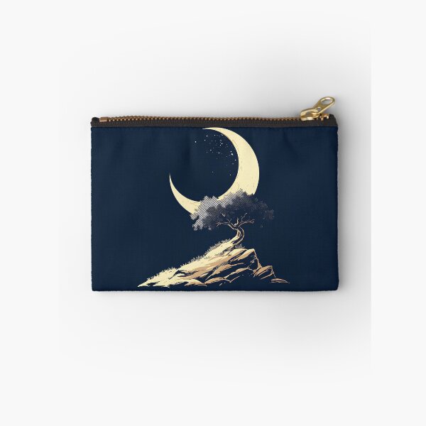Item preview, Minimal Crescent Moon and Lone Tree Silhouette – Elegant Modern Vector Design designed and sold by Windy-market.