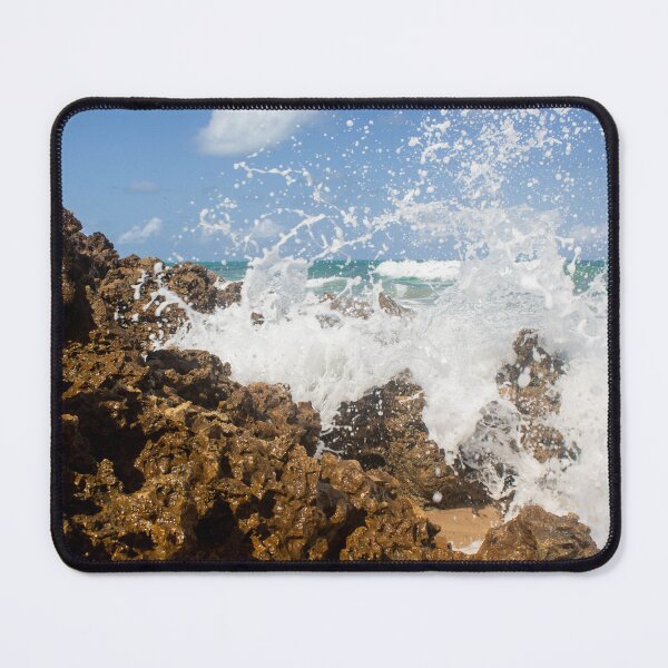 Item preview, turbulent waves crashing against the rocks on the beach 3 designed and sold by felipequeiroz.