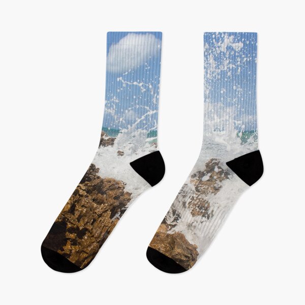 Item preview, turbulent waves crashing against the rocks on the beach 3 designed and sold by felipequeiroz.