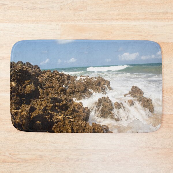 Item preview, turbulent waves crashing against the rocks on the beach 4 designed and sold by felipequeiroz.