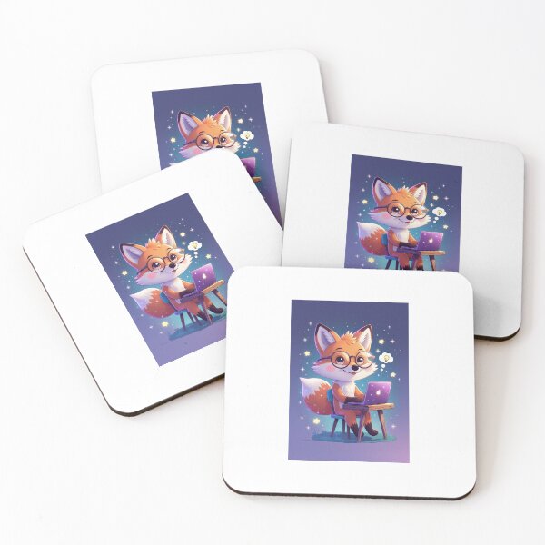Item preview, Studious Fox with Laptop designed and sold by PictorialWhimsy.