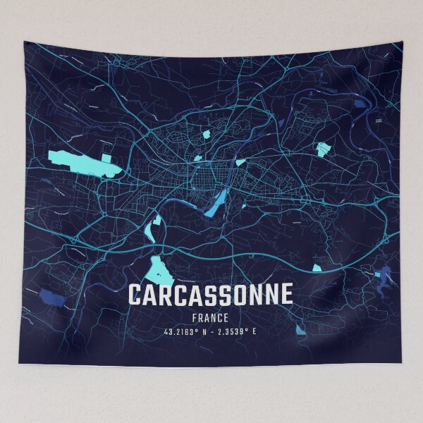 Item preview, Carcassonne Midnight City Map designed and sold by HomeLivingCo.