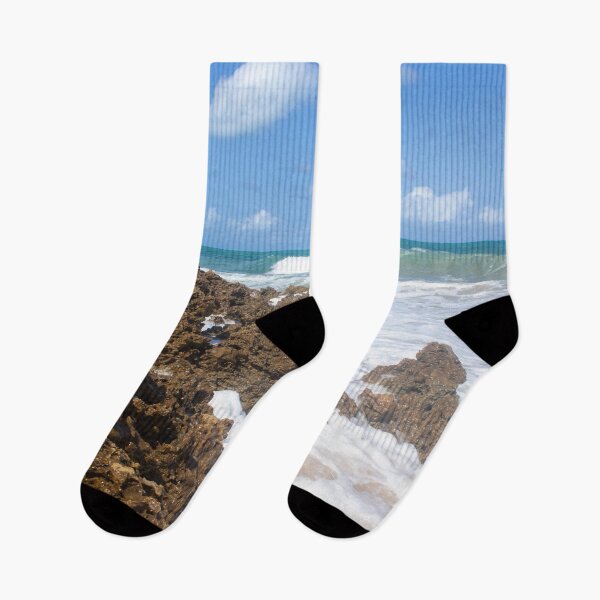 Item preview, turbulent waves crashing against the rocks on the beach 5 designed and sold by felipequeiroz.