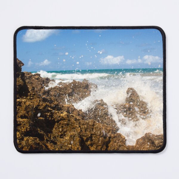 Item preview, turbulent waves crashing against the rocks on the beach 6 designed and sold by felipequeiroz.