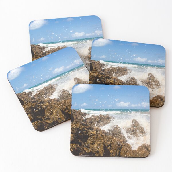 Item preview, turbulent waves crashing against the rocks on the beach 6 designed and sold by felipequeiroz.