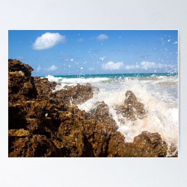 Item preview, turbulent waves crashing against the rocks on the beach 6 designed and sold by felipequeiroz.