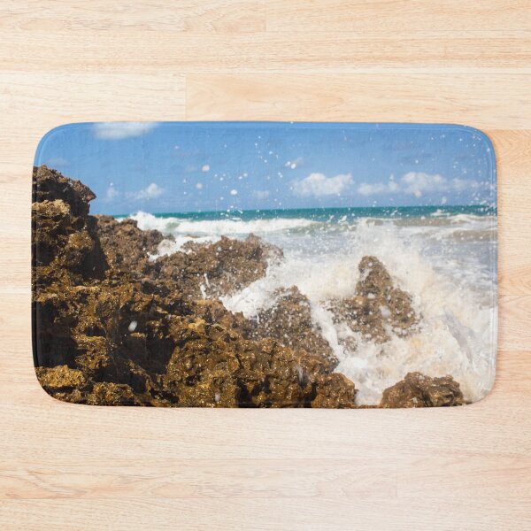 Item preview, turbulent waves crashing against the rocks on the beach 6 designed and sold by felipequeiroz.
