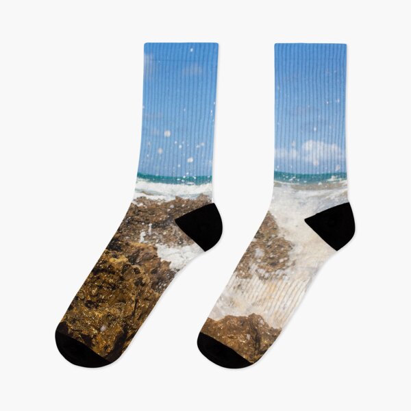 Item preview, turbulent waves crashing against the rocks on the beach 6 designed and sold by felipequeiroz.