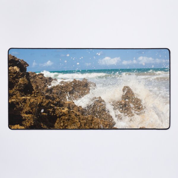 Item preview, turbulent waves crashing against the rocks on the beach 6 designed and sold by felipequeiroz.