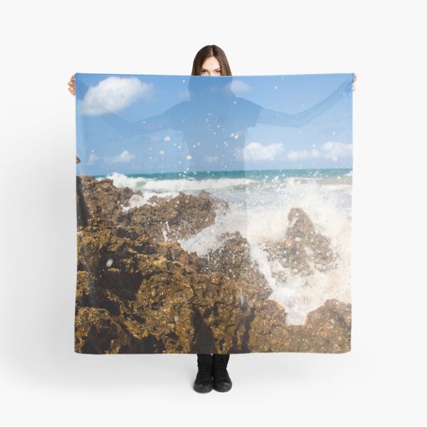 Item preview, turbulent waves crashing against the rocks on the beach 6 designed and sold by felipequeiroz.