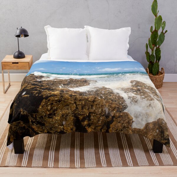 Item preview, turbulent waves crashing against the rocks on the beach 6 designed and sold by felipequeiroz.