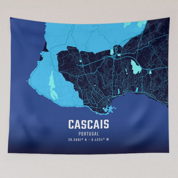 Item preview, Cascais Midnight City Map designed and sold by HomeLivingCo.