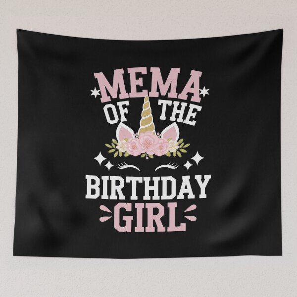 Item preview, Mema Of The Birthday Girl Unicorn Flower Grandma designed and sold by GGrizeldaRivas.