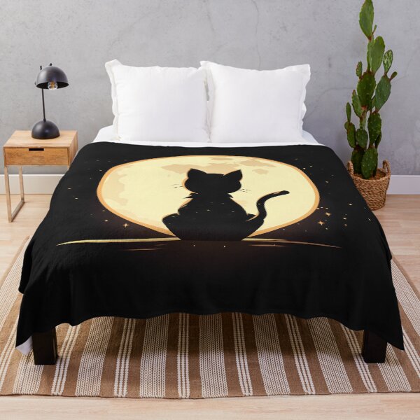 Item preview, Minimal Cat and Moon Silhouette – Elegant Modern Vector Design designed and sold by Windy-market.