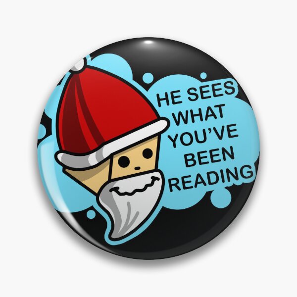 Item preview, Funny Santa Head He Sees What You’ve Been Reading designed and sold by Urszula Żydek.