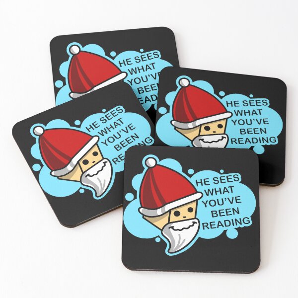 Item preview, Funny Santa Head He Sees What You’ve Been Reading designed and sold by Urszula Żydek.