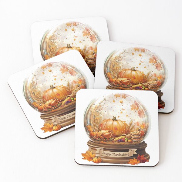 Item preview, Cozy Thanksgiving Snow Globe with Fall Pumpkin and Turkey Harvest Decor designed and sold by designwiss.